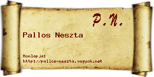 Pallos Neszta névjegykártya